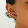 3Pairs Stainless Steel Bowknot & Round Stud Earrings XC9649-3