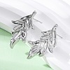 Leaf Brass Stud Earrings EJEW-R025-20P-3