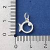 925 Sterling Silver Hollow Fish Charms with Jump Rings STER-E071-01S-09-3