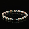 Sqaure Natural Imperial Jasper & Amazonite Beads Stretch Bracelets for Men CG9622-3