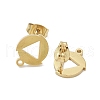 Round with Hollow Triangle Ion Plating(IP) 304 Stainless Steel Stud Earring Findings STAS-I206-108G-2