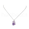 Natural Amethyst Nugget Pendant Necklaces NJEW-JN04322-5