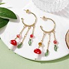 Golden 304 Stainless Steel Half Hoop Earrings EJEW-JE05675-02-3