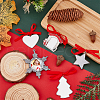 SUPERFINDINGS 8 Sets 8 Styles Christmas Theme Sublimation Blank Alloy Pendant Decorations DIY-FH0005-64-4