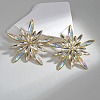 304 Stainless Steel Glass Stud Earrings for Women EJEW-M095-16G-5