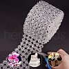 6 Rows Plastic Diamond Mesh Wrap Roll Rhinestone Crystal Ribbon Cake Wedding Decoration OCOR-WH0030-03-6