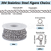 SUNNYCLUE 304 Stainless Steel Figaro Chains Chains FIND-SC0012-50B-P-2