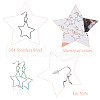 Yilisi 5Pairs 5 Colors Interlock Double Open Stars Dangle Earrings EJEW-YS0001-03-10