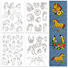 4 Sheets 11.6x8.2 Inch Stick and Stitch Embroidery Patterns DIY-WH0455-155-1