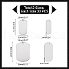 Unicraftale 30 Sets 201 Stainless Steel Stamping Blank Tag Pendants STAS-UN0060-51-3