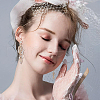FIBLOOM 3 Pairs 3 Colors Sparkling Rhinestone Leafy Branch Dangle Stud Earrings EJEW-FI0001-90-6