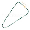 Bohemian Ethnic Style Synthetic Malachite Faceted Round Beaded Necklaces for Women BU4138-5
