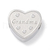 Mother's Day Tarnish Resistant 304 Stainless Steel European Beads STAS-K286-04J-P-1