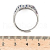 Brass Micro Pave Cubic Zirconia Cuff Rings for Women RJEW-A069-13P-7