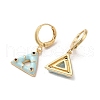 Triangle Real 18K Gold Plated Brass Dangle Leverback Earrings EJEW-L268-030G-03-2