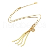 304 Stainless Steel Evil Eye & Chains Tassel Pendant Necklaces for Women NJEW-G101-01G-4