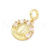 Brass Clear Cubic Zirconia European Dangle Pendants KK-D325-28G-04-2