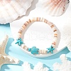 Sea Turtles & Starfish Dyed Synthetic Turquoise Beads Stretch Bracelets BJEW-JB11881-01-1