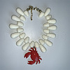 Red Crab Pendant Resin Teardrop Beaded Necklaces for Women FS-WG1665D-01-3