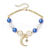 Round Glass & Acrylic Beaded Bracelets BJEW-JB10695-1