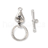 Brass Micro Pave Clear Cubic Zirconia Toggle Clasps KK-P234-72P-2