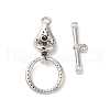 Brass Micro Pave Clear Cubic Zirconia Toggle Clasps KK-P234-72P-2