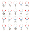 BENECREAT 20Pcs 20 Style Cowboy Theme Alloy Wine Glass Charms with Glass Beads AJEW-BC0003-77-1