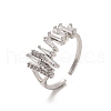 Brass Micro Pave Cubic Zirconia Open Cuff Rings RJEW-R146-11P-1