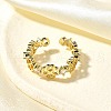 Brass Micro Pave Cubic Zirconia Cuff Rings for Women RJEW-Q008-01G-01-4