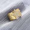 Brass Micro Pave Clear Cubic Zirconia Cuff Rings for Women RJEW-H248-08G-01-1