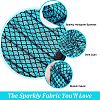 Sparkly Hologram Spandex Mermaid Printed Fish Scale Fabric AJEW-WH0277-38-4