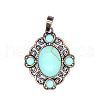 Retro Hollow Synthetic Turquoise Pendants PW-WG7B8C5-20-1