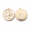 Brass Micro Pave Clear Cubic Zirconia Pendants KK-N232-149-NF-2