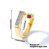 Geometric Brass Micro Pave Cubic Zirconia Cuff Open Rings for Women OC4246-4-1