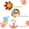 Spritewelry 42Pcs 7 Colors Brass Enamel Charms KK-SW0001-04-13