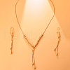 Fashionable Vintage Brass Tassel Pendant Earrings & Necklaces Sets for Women MS0367-1