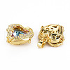 Rack Plating Brass Micro Pave Clear Cubic Zirconia Pendants X-KK-T060-10-RS-3