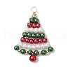 Baking Painted Pearlized Glass Pearl Pendants PALLOY-JF03089-1