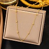 304 Stainless Steel Satellite Chain Necklaces for Women Men NJEW-Q028-12G-1
