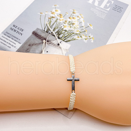 Alloy Cross Link Bracelets for Men Women WGE4022-12-1