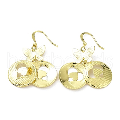 Rack Plating Brass Dnagle Earrings KK-C029-06G-1