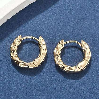 Brass Hoop Earrings EJEW-D320-23G-1