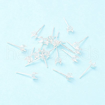 925 Sterling Silver Post Stud Earring Settings STER-P047-06B-S-1