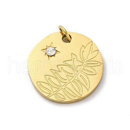 304 Stainless Steel Crystal Rhinestone Pendants STAS-E550-15G-1