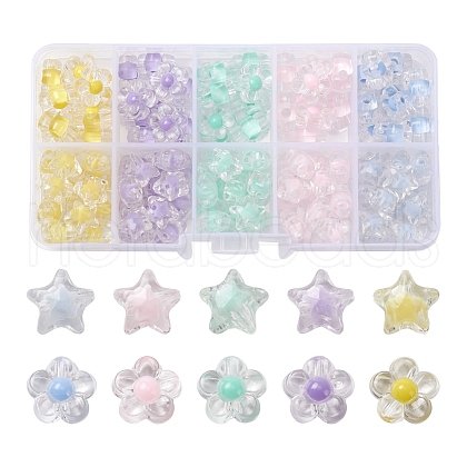 125Pcs 10 Style Transparent Acrylic Beads TACR-YW0001-38-1