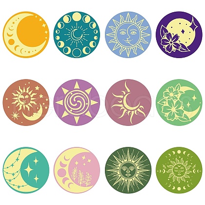 Paper Self Adhesive Gold Foil Embossed Stickers DIY-WH0434-014-1