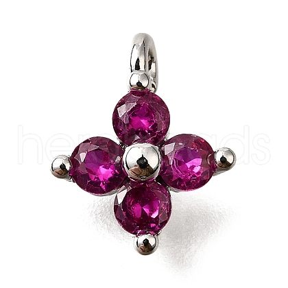 Brass Micro Pave Cubic Zirconia Pendants KK-D356-07E-P-1