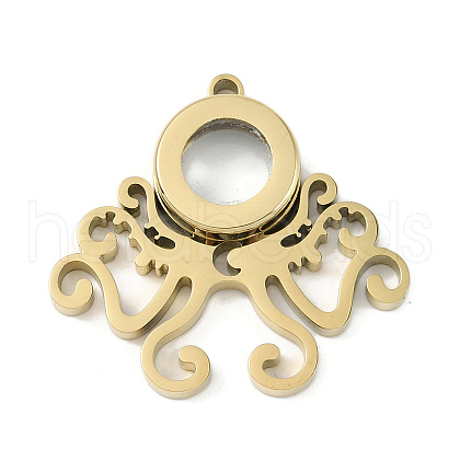 Ion Plating(IP) 304 Stainless Stee Locket Pendants STAS-S132-02G-1