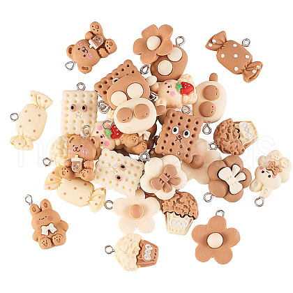 32Pcs 16 Styles Resin Pendants RESI-CJ0001-216-1