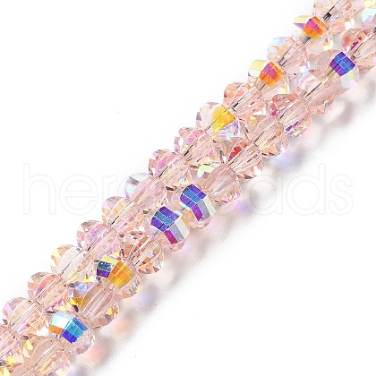 Transparent Electroplate Glass Beads Strands GLAA-Q099-H01-13-1
